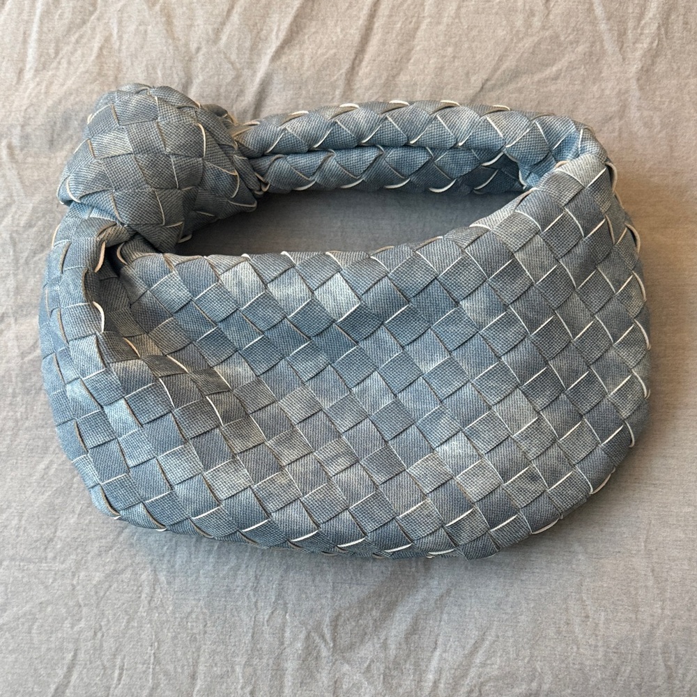 Woven Light Blue Shoulder Bag - Unbranded - bottega jodie lookalike